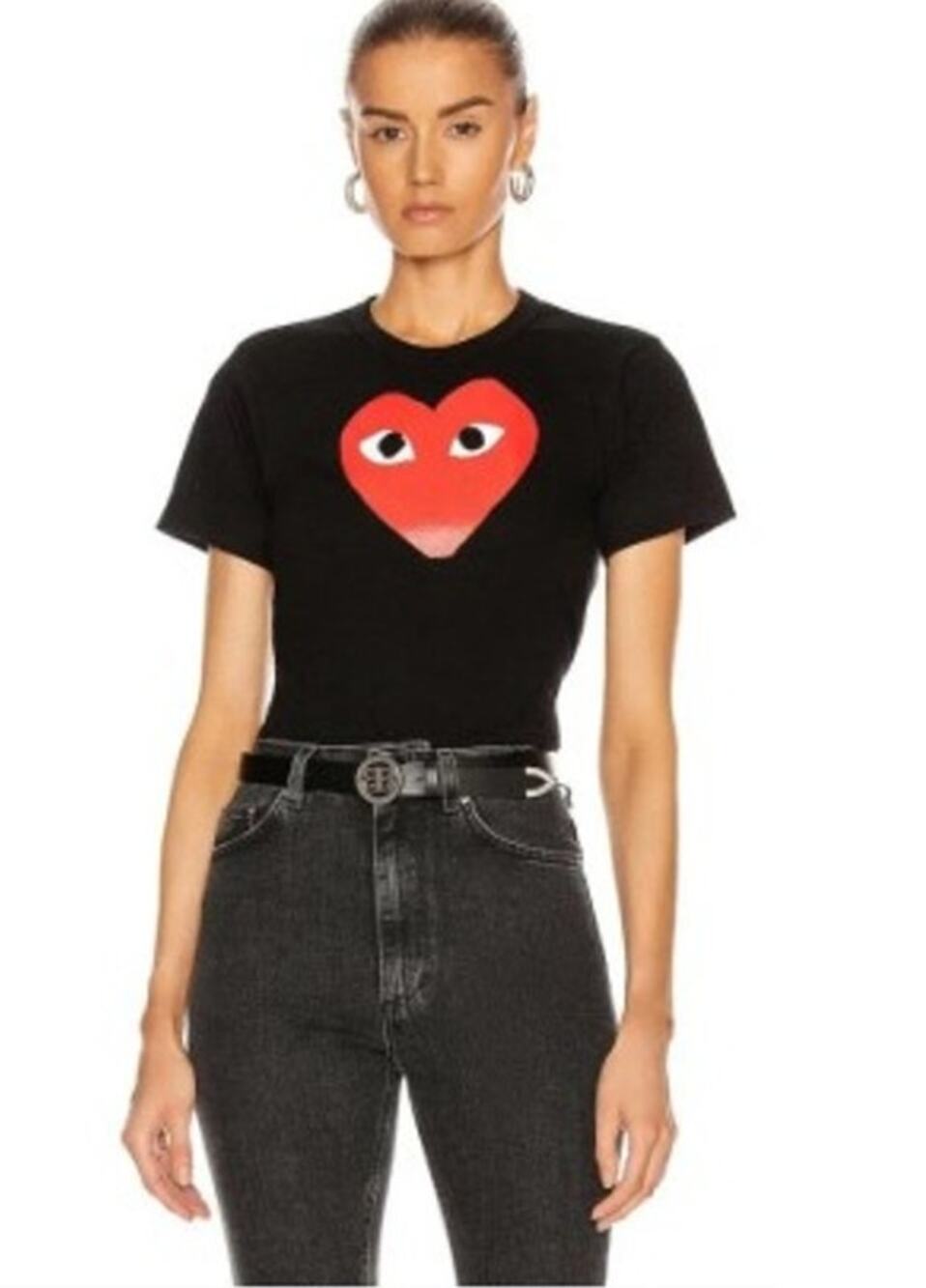 Comme des Garçons PLAY Large Heart Graphic T-Shirt Women's Small Black